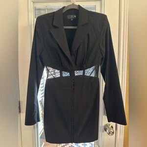 Michael Costello x Revolve chase Elegant Black jacket dress size M
